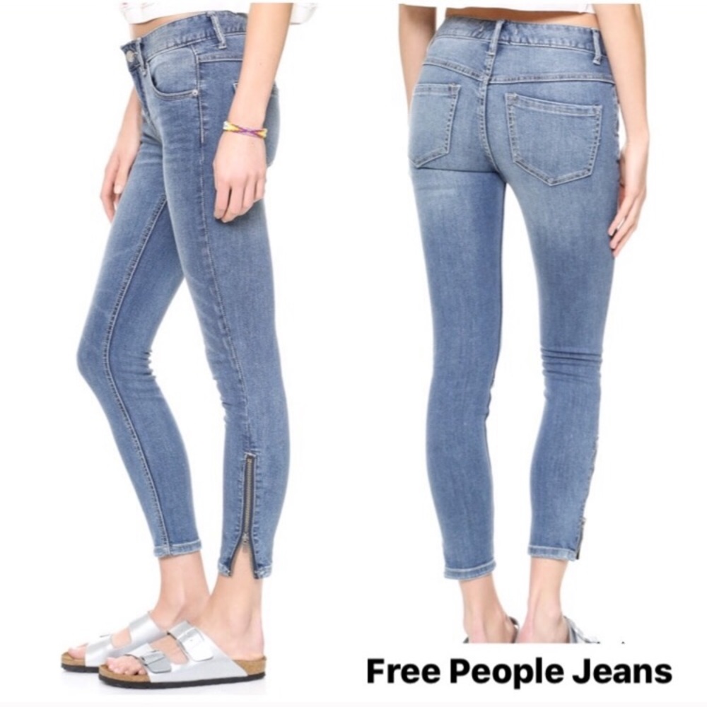 Free People-Ankle  Zipper Skinny Jeans-30